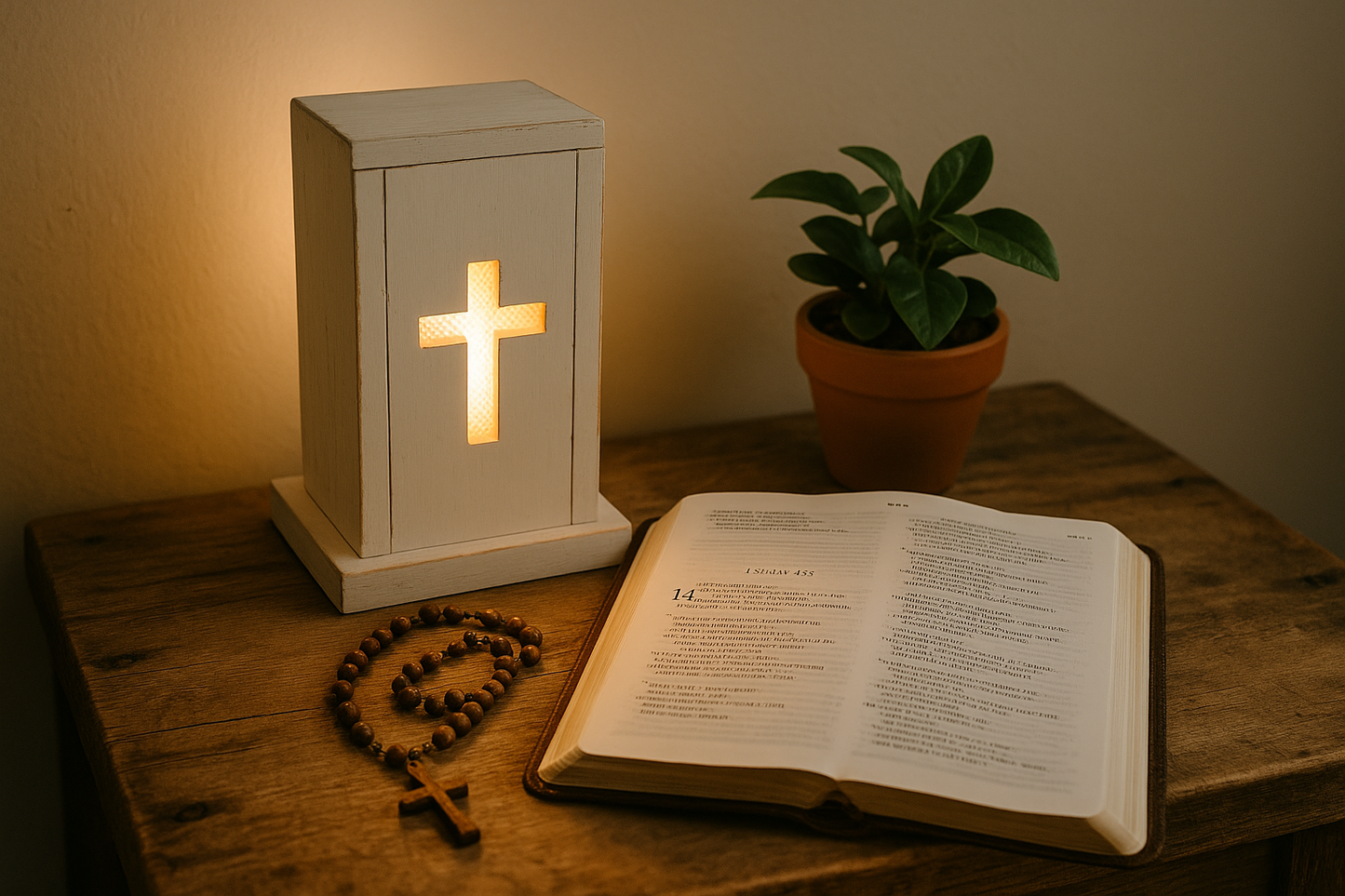 The Light Within – Handcrafted Cross Lamp