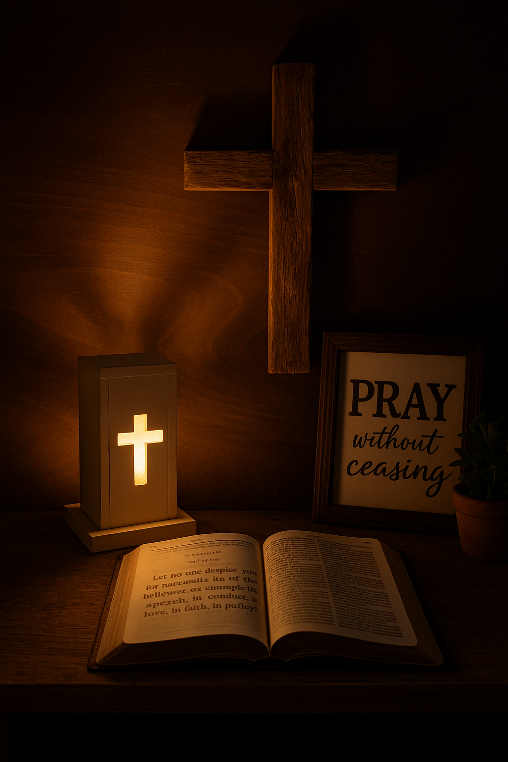 The Light Within – Handcrafted Cross Lamp